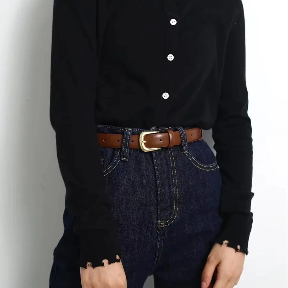 أزياء مشبك معدني النساء أحزمة بلون بو الجلود قابل للتعديل حزام الخصر قابل للتعديل فستان بحزام الخصر #5