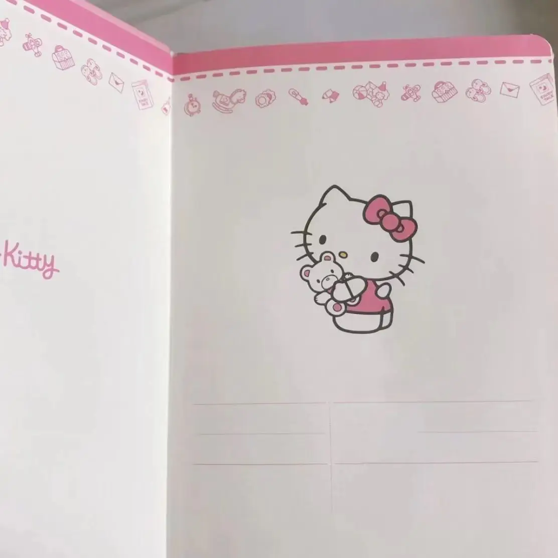 Sanrio Hello Kitty Cute Cartoon Kt Cat A5 Notebook Kawaii Periphery Lovely Student Stationery Adorkable Tabletop Decoration Gift