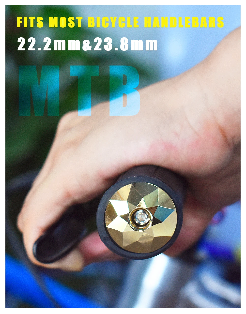 KRSEC1 Paar Mountainbike-Lenkerendstopfen aus Aluminiumlegierung, Lenkerendkappen für BMX, MTB, Fahrradgriffabdeckungen, Fahrradzubehör – Detail 9
