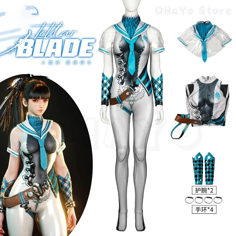 

Women Adult Clothes Jumpsuit Shawl Game Project Stellar Cosplay Blade Eve Costume Halloween Carnival Battle Bodysuit Outfit