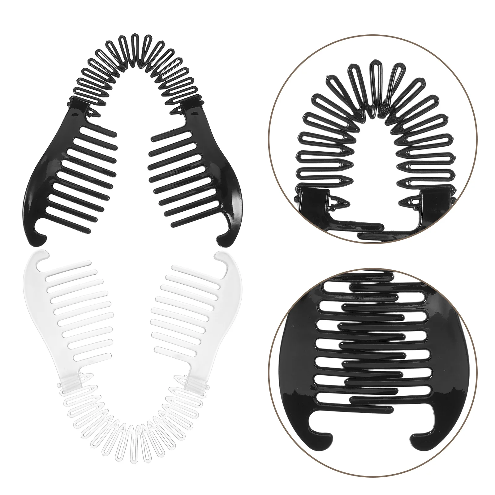 

4pcs Banana Clips Ponytail Holders Transparent Lightweight Stretchy For Thick Fine Hair Secure Grip Hair Accessories Women Girls