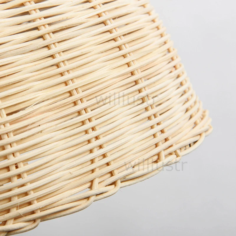 اليد محبوك الخوص قلادة ضوء اليدوية تعليق مصباح المواد الطبيعية المنزل غرفة الطعام بار فندق سقف معلق الثريا