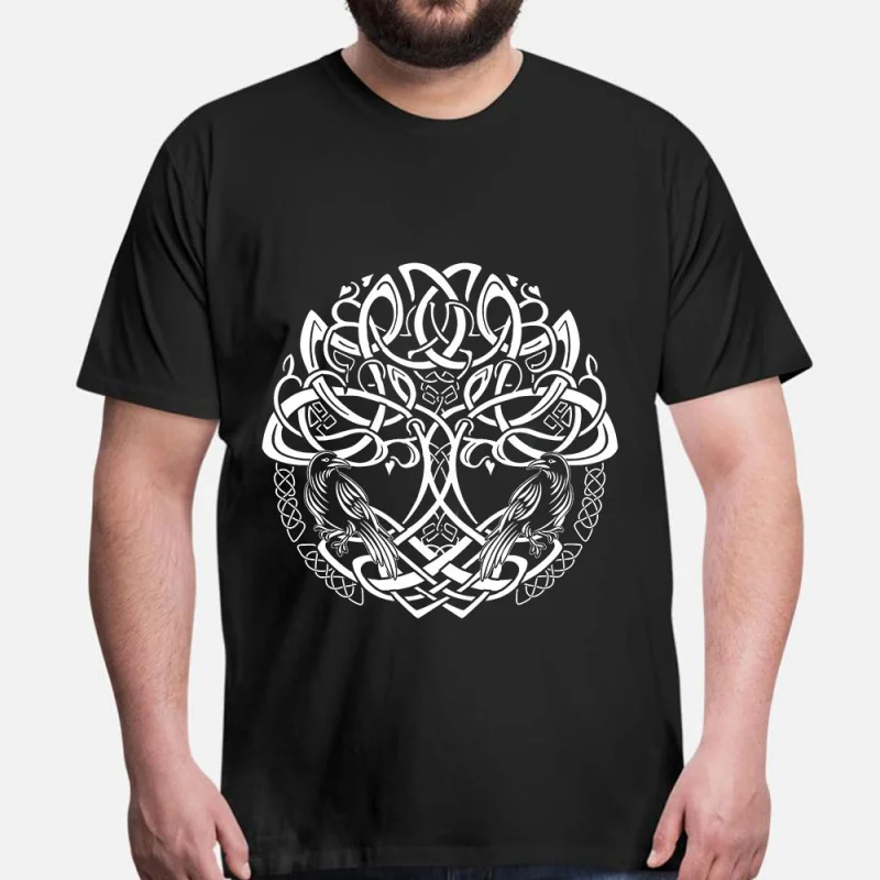 

0415 Celtic Tree of life Gift T-Shirt Viking Runes Norse Myths Graphic clothes 100% cotton printed Tee All size tops S-6XL