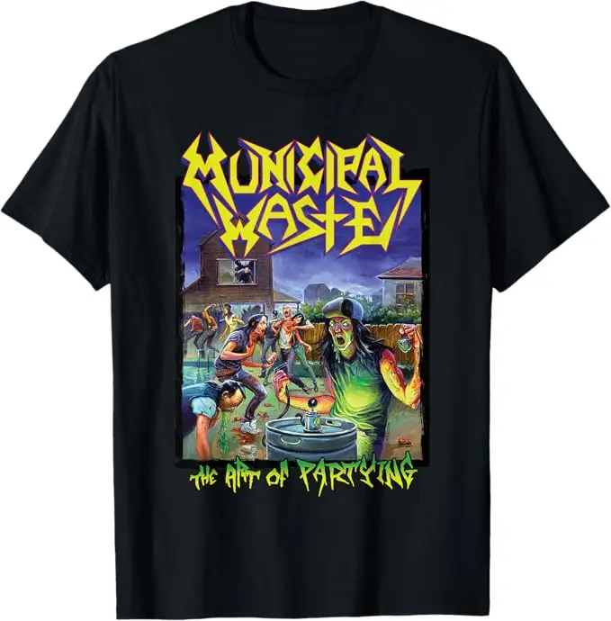 Camiseta Municipal Garbage Party Art Band 100% algodão com estampa gráfica masculina e feminina, top streetwear de verão