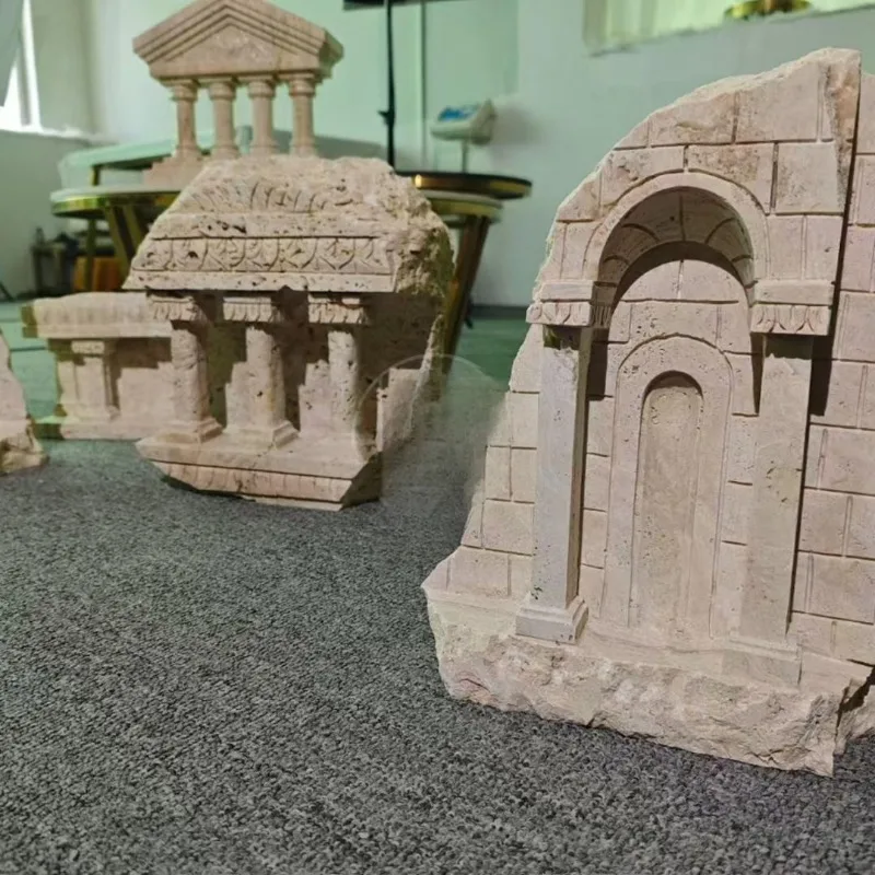 Modern marble, Roman architecture, niche high-end model room coffee table living room decoration ornament
