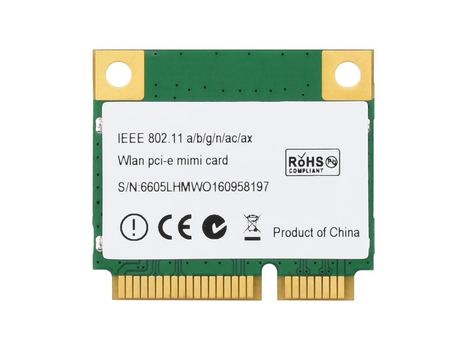 Wireless-MINIPCIE-AX210, NIC wireless MINIPCIE AX210, Wi-Fi tri-band Gigabit 6E, standard 802.11AX, Bluetooth 5.3
