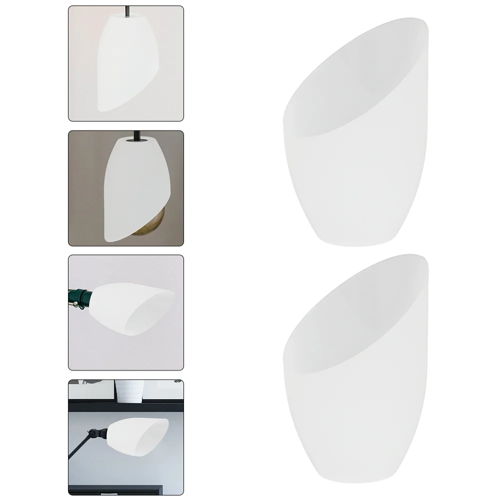 2 Pcs Angled Horseshoe Lampshade Pendant Light Rattan Shades for Wall Bedside Table Small