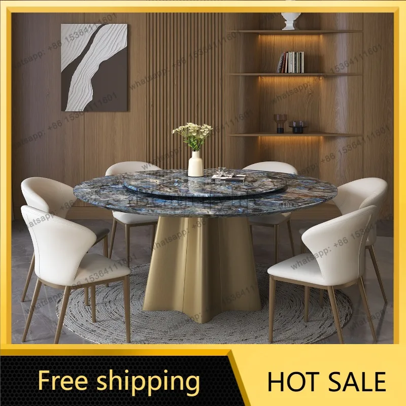 Chairs Center Dining Table Round Coffee Restaurant Kitchen Luxury Marble Dining Table Lounge Designer