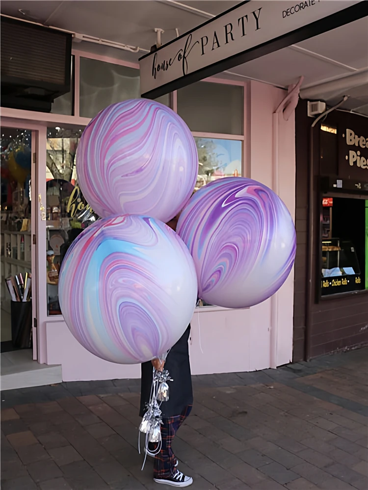 Globos Pintados con Efecto Mármol para Decoración de Festivales, Suministros para Fiestas, Decoración para Eventos al Aire Libre, Globos Qualatex con Tinta al Agua