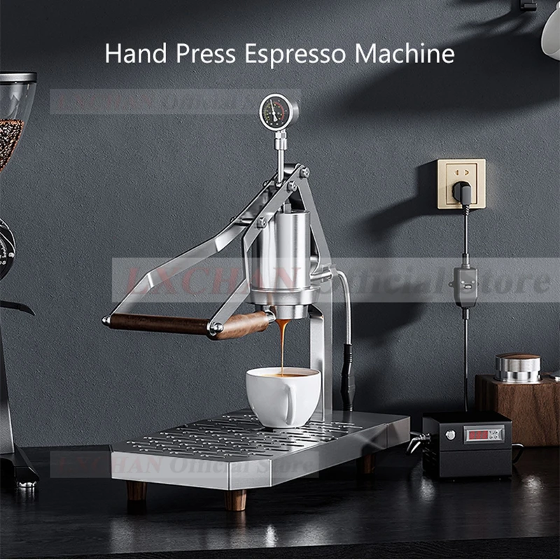 

LXCHAN Manual Lever Espresso Maker With Temperature Real-time Display PID Control 9 Bar Extract Coffee Stainless Steel Body