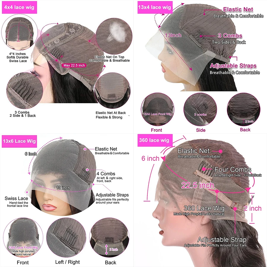 Wig renda depan gelombang air rambut manusia 13x4 HD wig Frontal renda Trasparent untuk wanita rambut manusia wig rambut telah ditanami