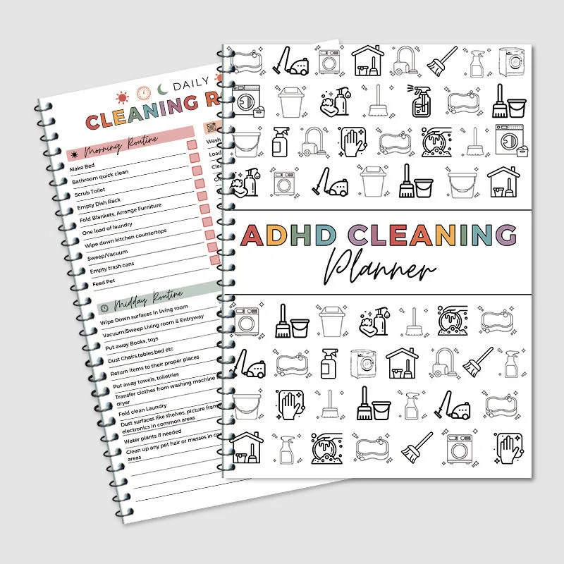 Household Cleaning Tasks Notebook Daily Weekly Monthly Cleaning Plan and Checklist Compilation Record