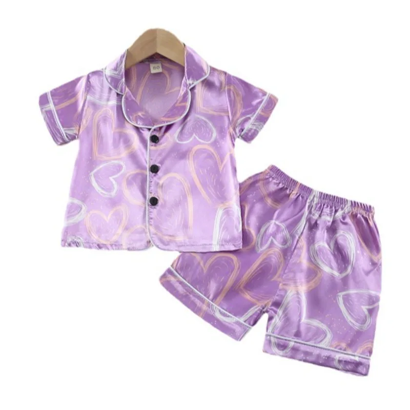 New Summer Baby Clothes Kids Girls Pajamas Children Sleepwear Shirt Shorts 2Pcs/Sets Infant Clothing Toddler Cute Causal Costume