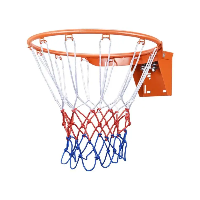 Basketball rim, wall-mounted basketball hoop, heavy-duty Q235 basketball flex rim goal set with net, standard 18-inch hanging basketball hoop for indoor and outdoor use for children and adults
