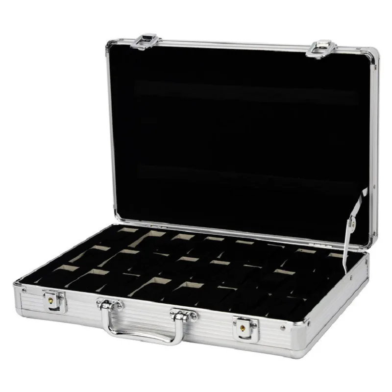 Watch Portable Custom Briefcase for 6/12/24 Watches Box Aluminum Barber Equipment Carrying case
