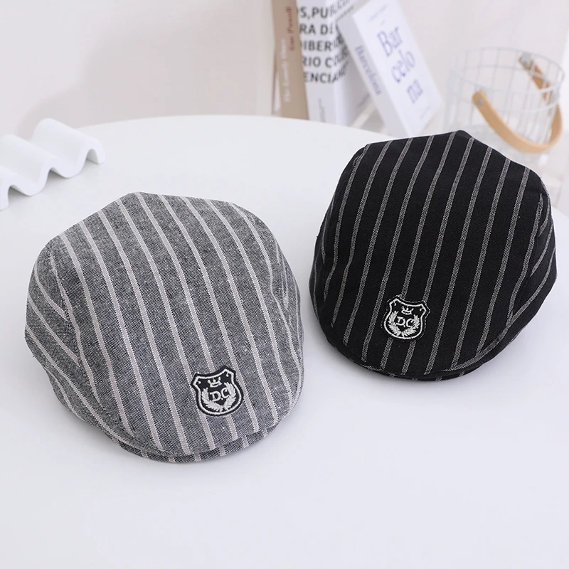 Baby Boys Herringbone Flat Hat Kids Elastic Berets Hats 2023 Spring Summer Children Newsboy Cap Toddler Lid Vintage Driver Caps