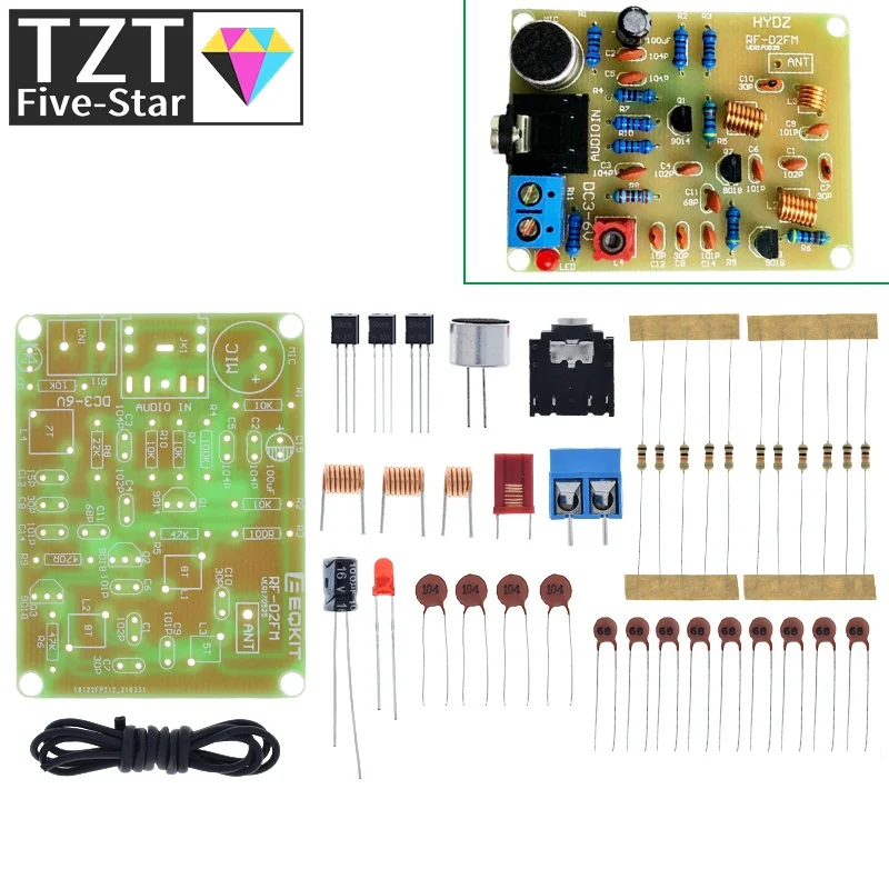 TZT 88-108MHz FM Frequency Modulation Wireless Microphone Module DIY Kits Transmitter Board Parts DC 3-6V FM Transmitter Module