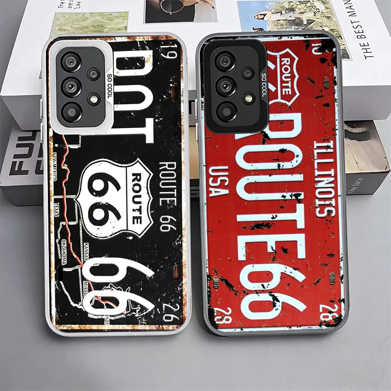 Retro Vintage License Plate Shockproof Phone Case for Samsung A17 A16 A15 A14 A37 A57 A36 A56 A26 A35 A55 A25 A34 A54 A24 A13 A2