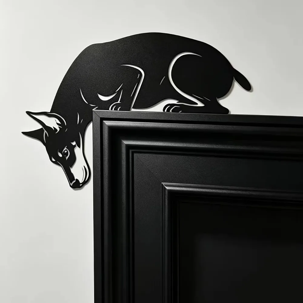 CIFBUY Doberman Metal Wall Art Iron Dog Hanging Sculpture Rustproof Durable Home Living Room Bedroom Decor Gift