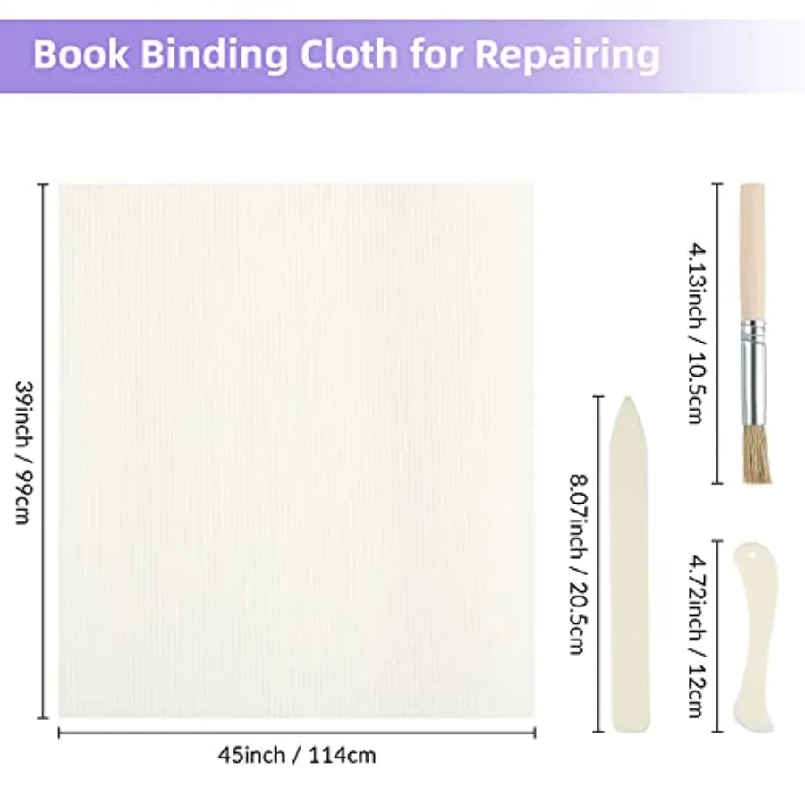 製本キットには、39 x 45 cmの製本布、2つの骨折りツール、1つの接着ブラシが含まれています。大人用、ユニセックス、モダンスタイル、折りたたみ式です。