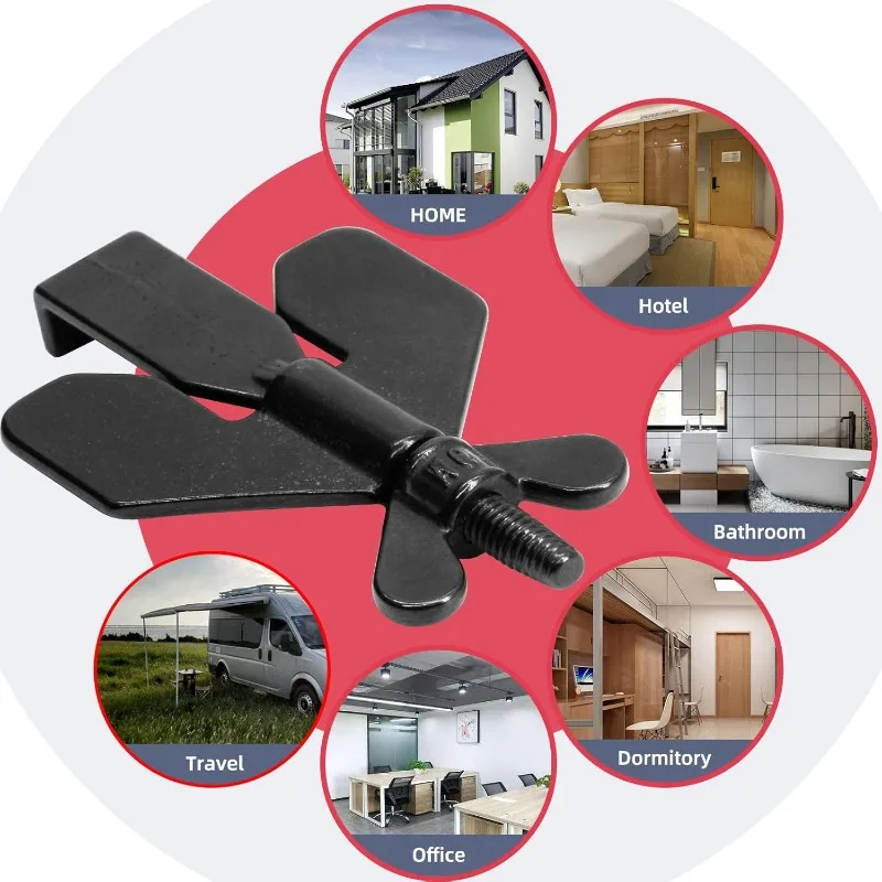 قفل الباب المحمول قفل فندق السفر مكافحة سرقة توقف الباب مكافحة سرقة أقفال الأبواب شقة المنزل الأمن الخصوصية مزلاج الأجهزة #5