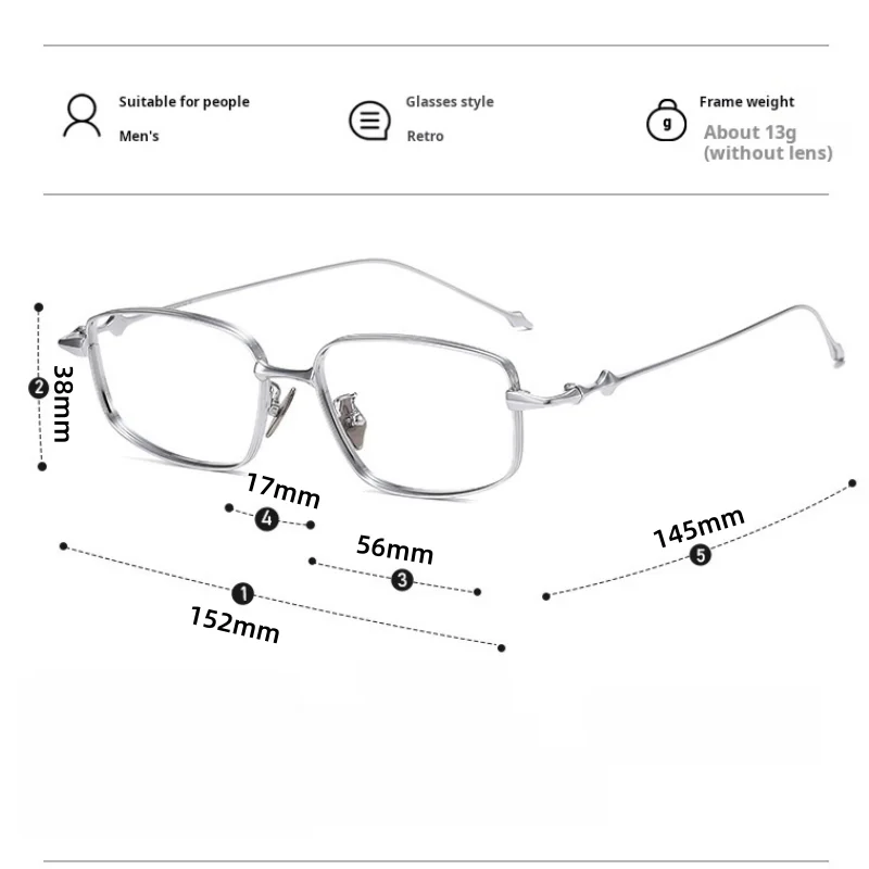 MOMOJA نظارات مربعة للرجال خفيفة للغاية من التيتانيوم النقي إطار أعمال عصري موضة كورية نظارات طبية بصرية A-707 #2