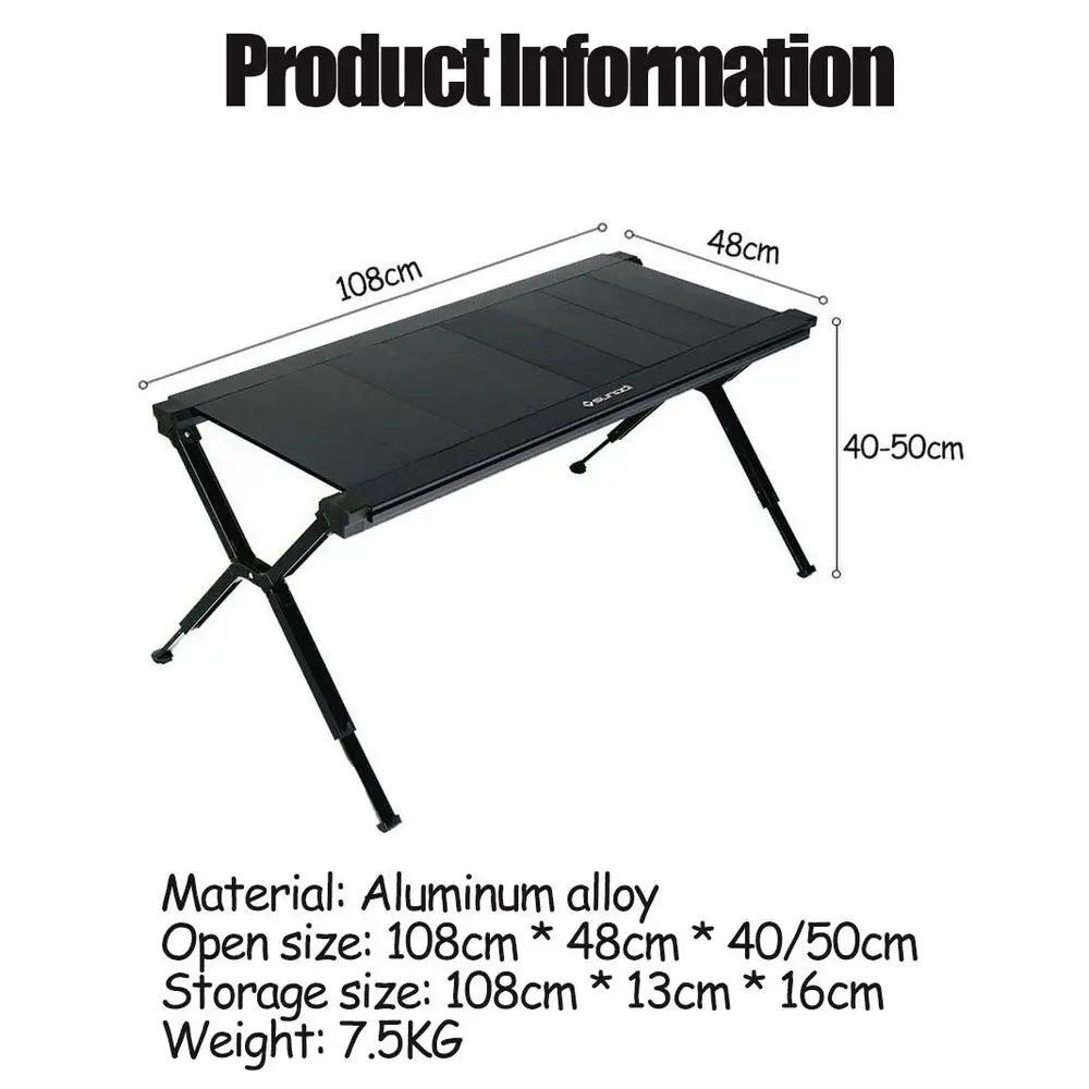 4-stopniowy składany stół IGT Camping Lekki stół ze stopu aluminium Ultralekkie biurko kempingowe Piknik Taktyczny stół IGT