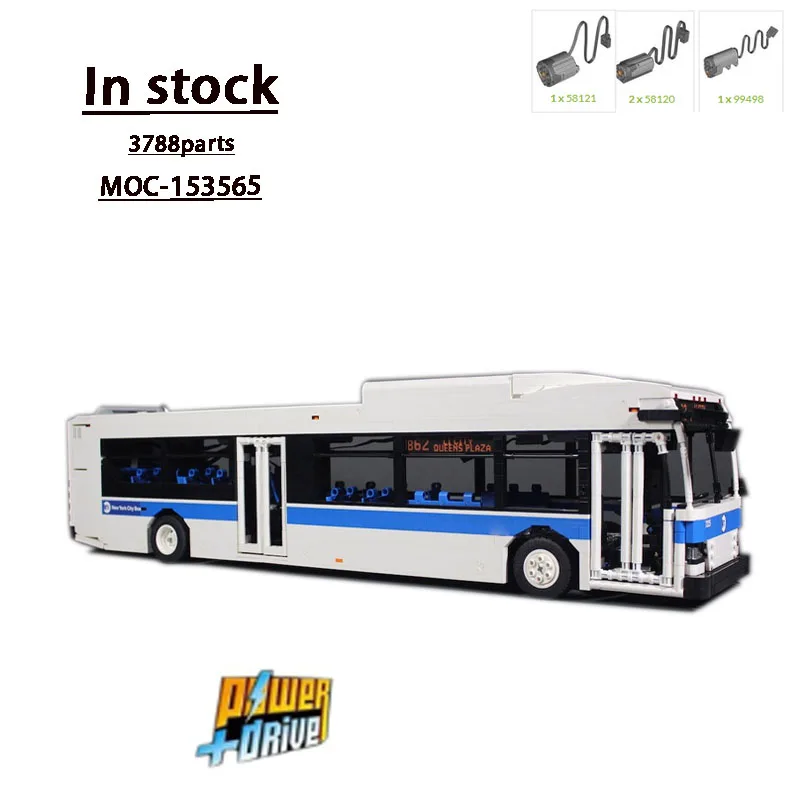 

MOC-153565 Белый новый городской автобус, модель строительного блока 3788, детали MOC, креативный образовательный блок для мальчиков и детей на день рождения, игрушка в подарок