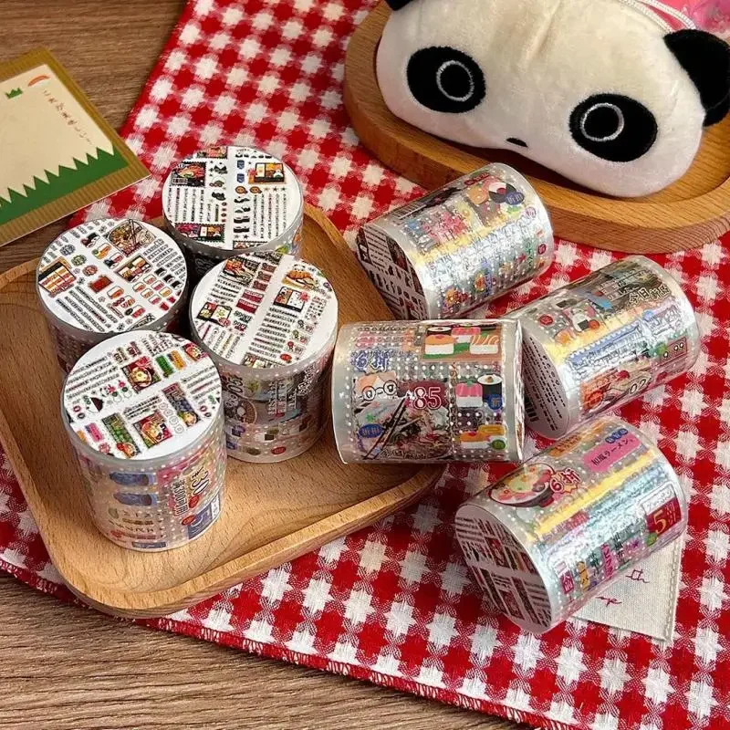 

1 рулон, винтажный дневник, украшение «сделай сам», каваи, наклейки в горошек с пандой для скрапбукинга, милые наклейки для домашних животных, декоративные ленты