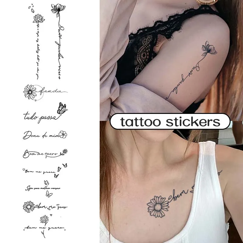 2/3/4Pcs Herbal Tattoo Sticker Set Temporary Waterproof Tattoo Stencil Sticker Last for 7-12 Days Fake Tattoo Covering Body Scar