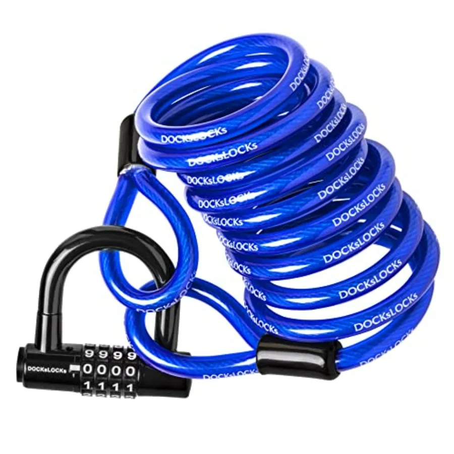 

Комплект тросовых замков для безопасности, 3 м, всепогодный, с петлевыми концами, компактный, витой, включает U-образный замок, защита от кражи, для велосипедов, садовой мебели, каяков