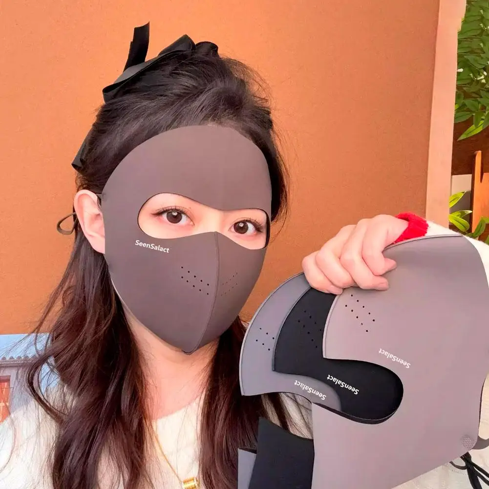 Зимняя маска для лица на флисовой подкладке из волокна гиалуроновой кислоты 360° °   Полнолицевой чехол, ветрозащитный, морозостойкий, антибактериальный дизайн для езды на велосипеде