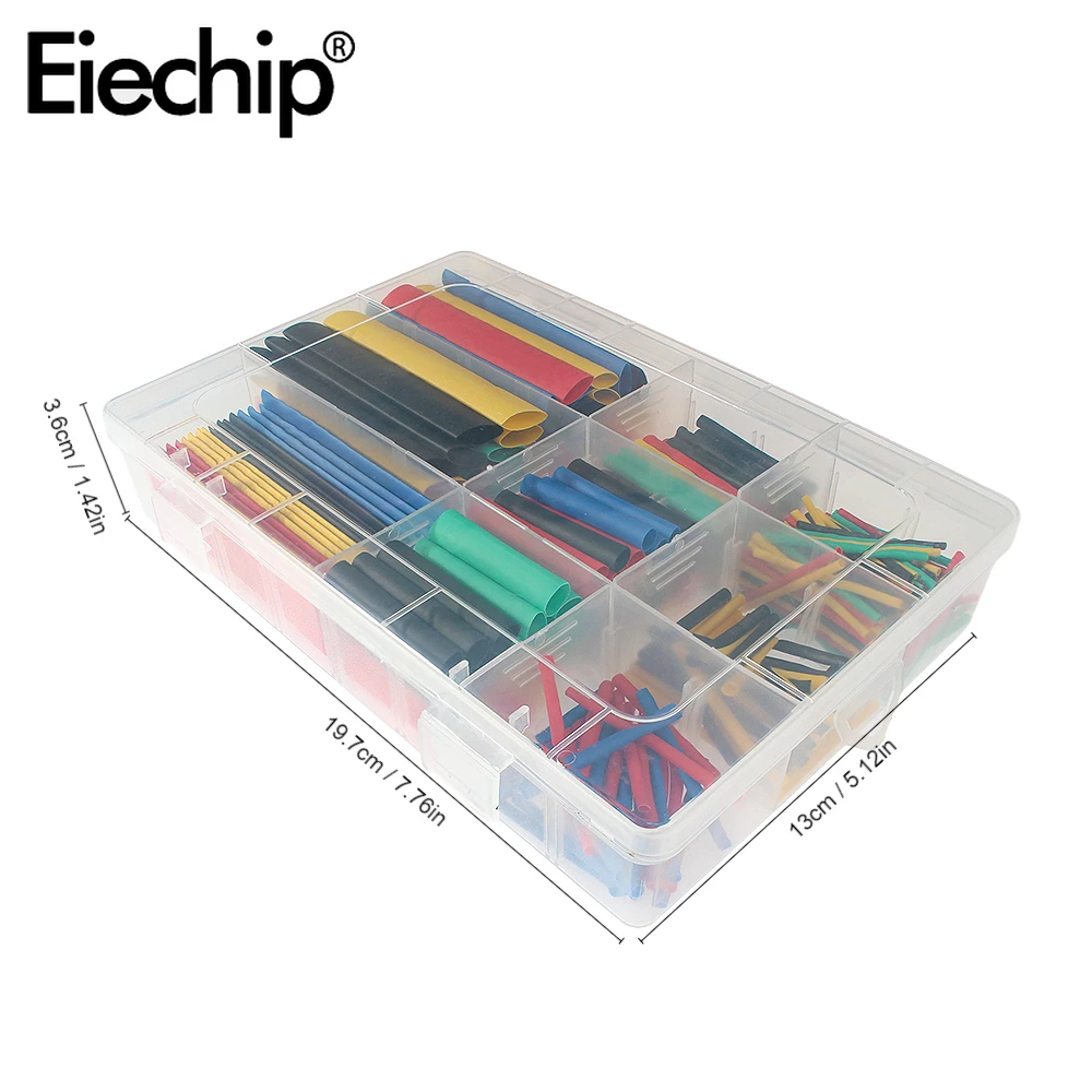 328PCS/Box 2:1 Heat Shrink Tubing Electrical Insulation Sleeve, Waterproof and Shrinkable Wrap Tube DIY Cable Protection Tubing