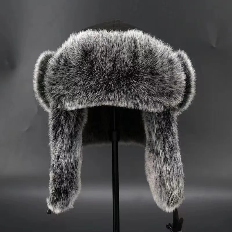 

Classic Winter Faux Fur Russian Ushanka Bomber Hat Ear Flaps Warm Windproof Outdoor Activities Suede Aviator Trooper Hunting Hat