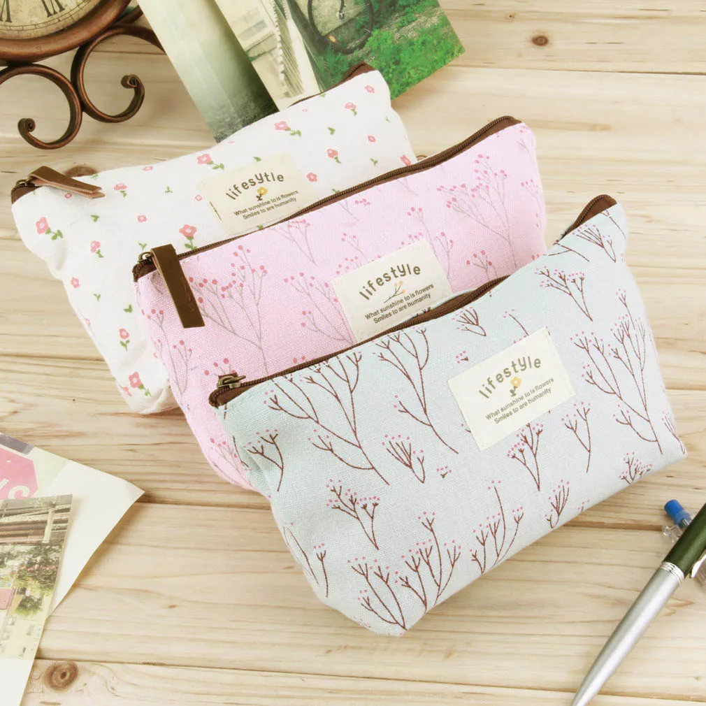 Vintage ดอกไม้เก็บกระเป๋าผู้หญิงกระเป๋าเครื่องสำอางค์หญิงกล่องเครื่องสําอางอเนกประสงค์เดินทางของผู้หญิง Organizer Dropshipping