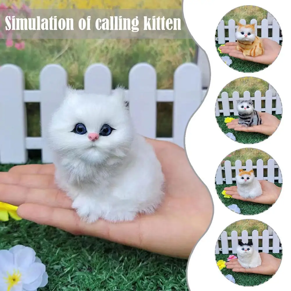 Mini simpatico peluche artificiale creativo panno Pad bambini gatto gatti ornamenti suono regalo con falso compleanno peluche gatti Simulati P7X3