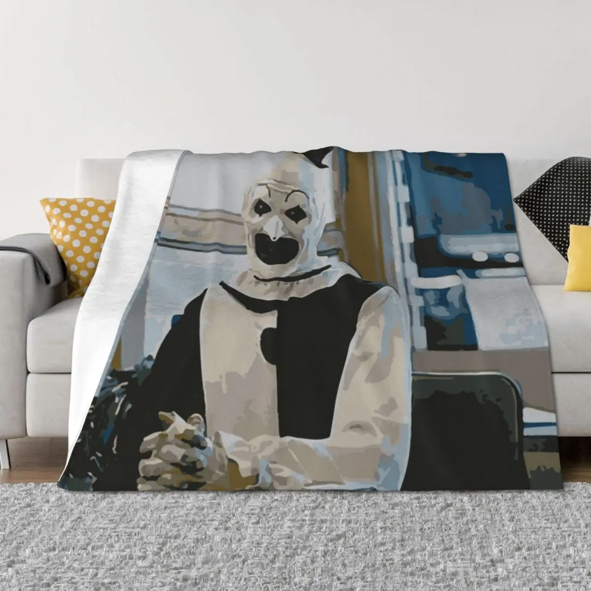 

Art The Clown - Terrifier Throw Blanket Summer Beddings Designers Large Blankets Sofas Of Decoration Blankets