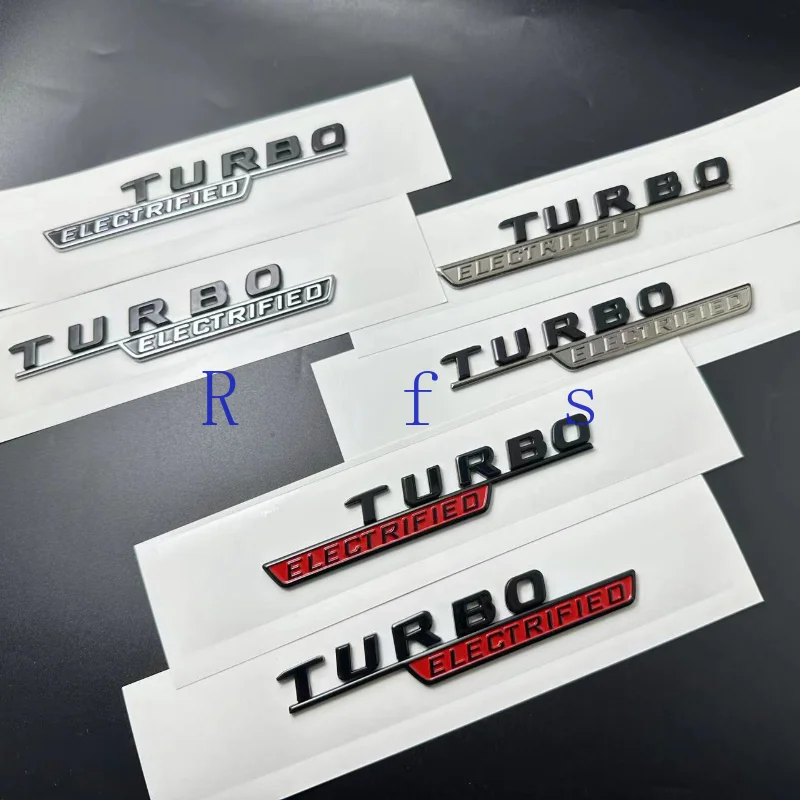 1pairTurbo-ELECTRIFIED ABS Car Emblem Stickers for A B C E G W S Class GL Nameplate Emblem Accessories