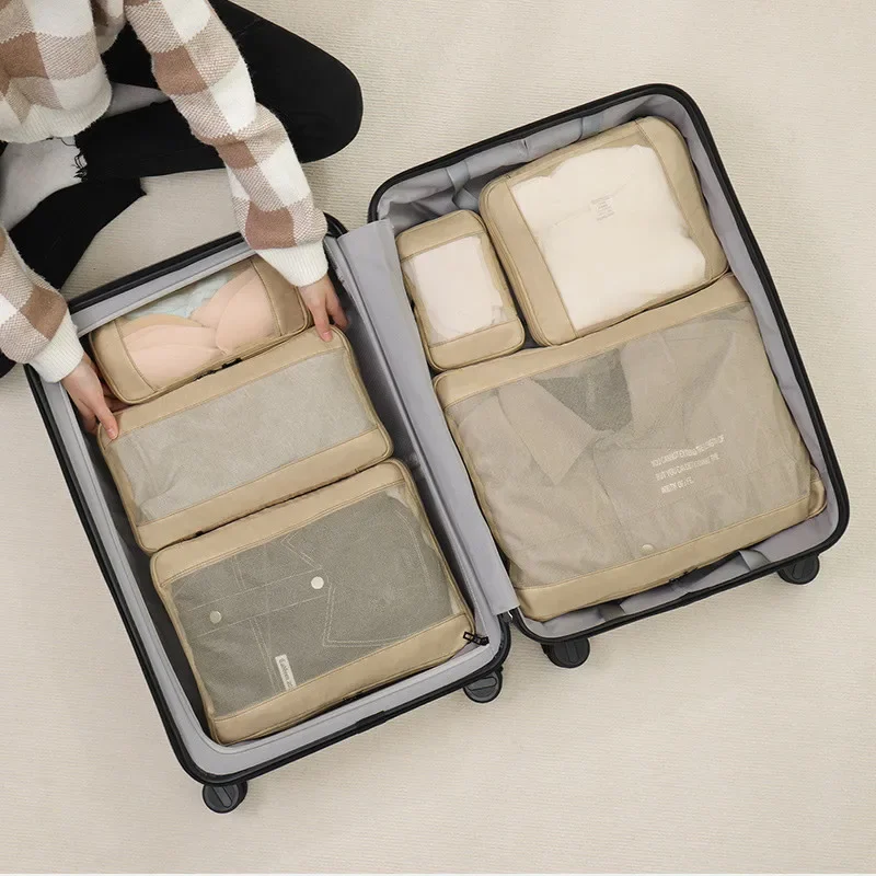 Simple Travel Organizer Storage Bags Foldable Suitcase Packing Cubes Set Cases Large Portable Luggage Clothes Shoe Tidy Pouch