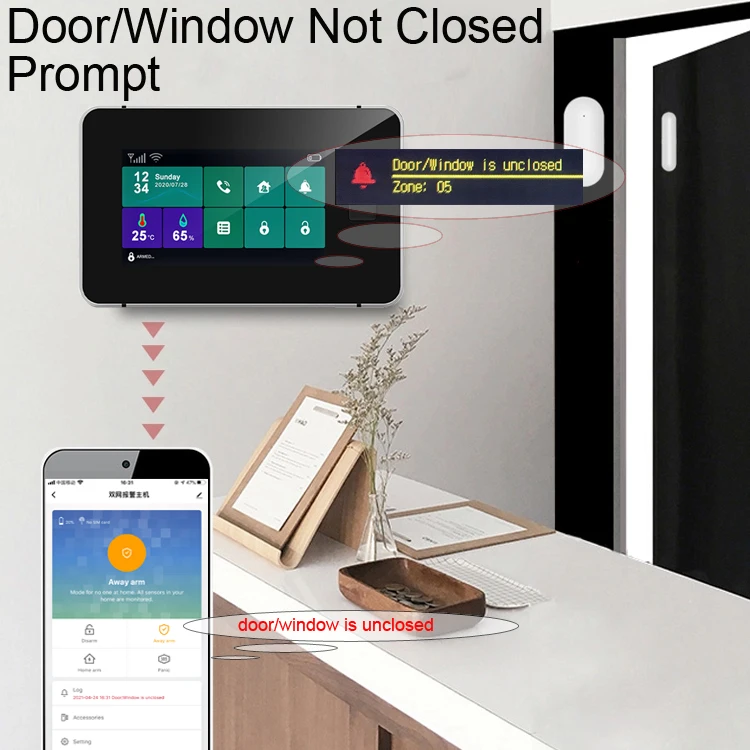 Full Screen Wifi Tuya Smart A-L-A-R-M Systeem Gsm Home Inbreker Security A-L-A-Rm