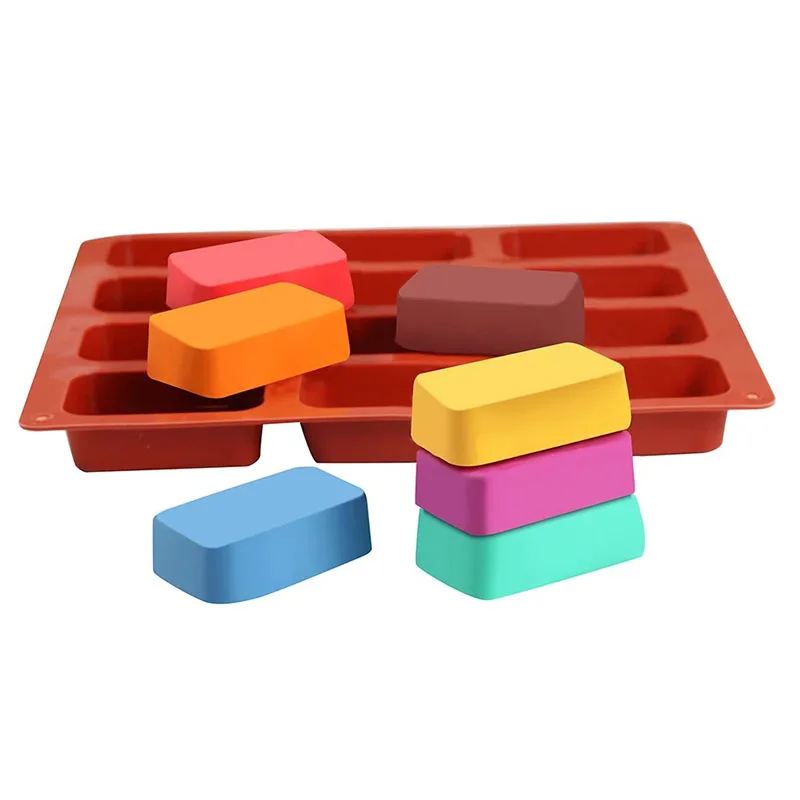 12 Hole Rounded Rectangle Silicone Soap Mold for Handmade Craft DIY Soap Making Tools Molds Food Grade Silicone Soap Form Mould