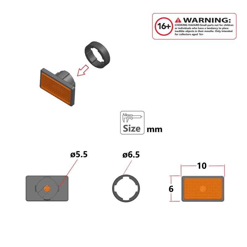 CBD-06F 2pcs LED 3V Side Lights Warning lamp 1/14 RC Truck for SCANIA Tamiya 770S R620 for VOLVO ACTROS AROCS Model Car DIY