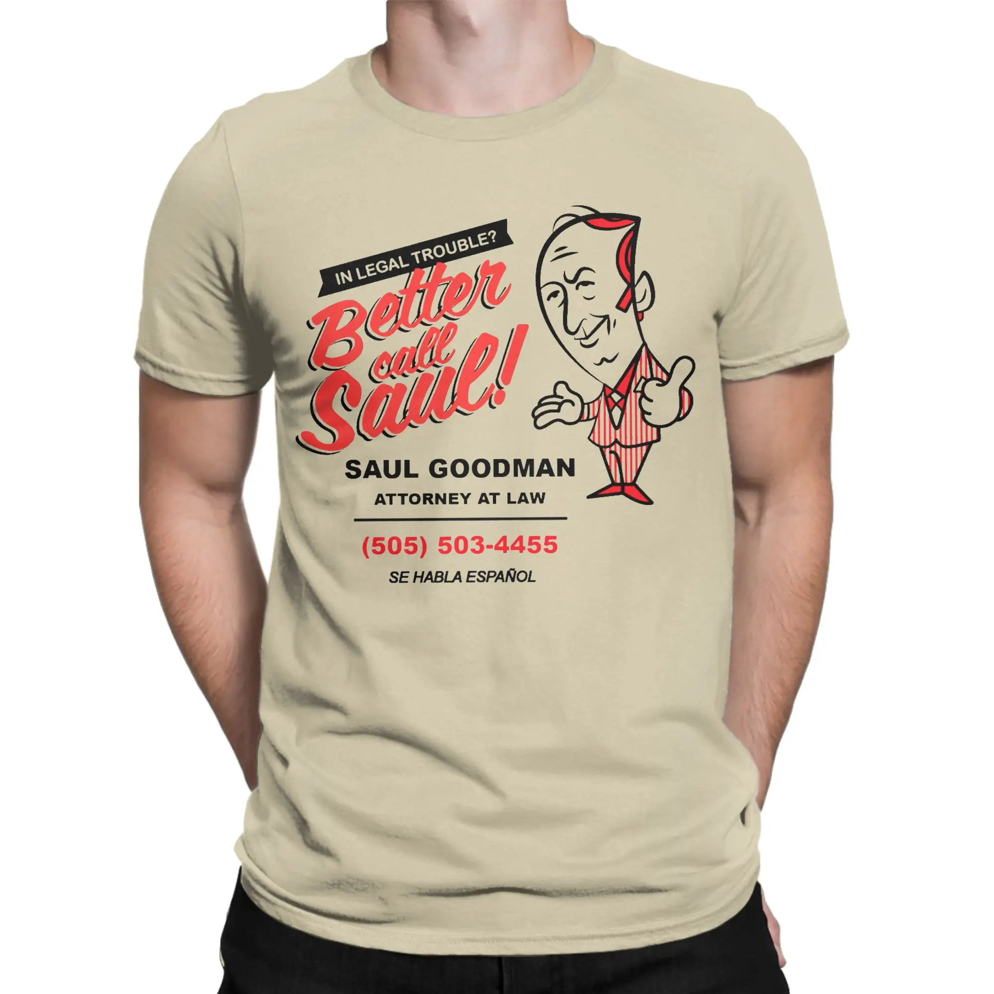 Men Better Call Saul  Goodman Breaking Bad T Shirts  100% Cotton Tops Funny Short Sleeve Crew Neck Tees Big Size T-Shirts