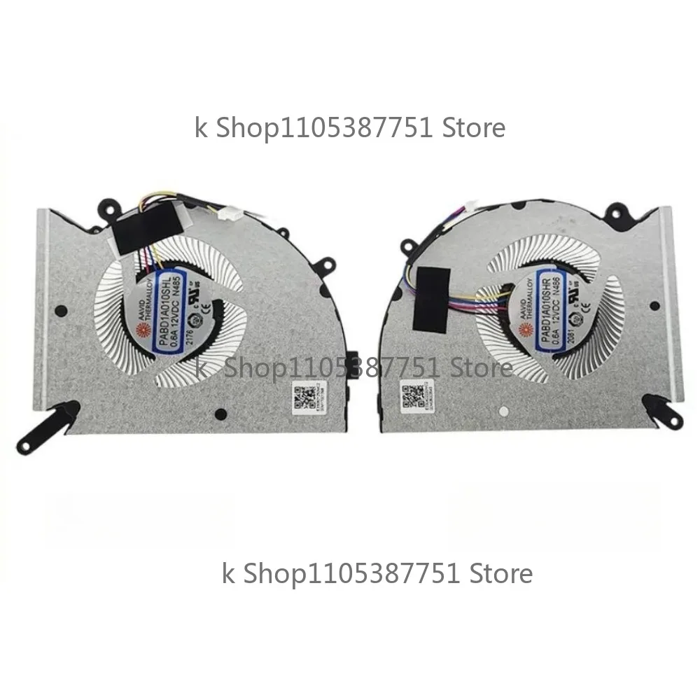 New Original Laptop CPU GPU Cooling Fan For MSI GS77 MS-17P1 12UE/UG/UGS/UH/UHS PABD1A010SHL N485 PABD1A010SHR N486 DC12V fan