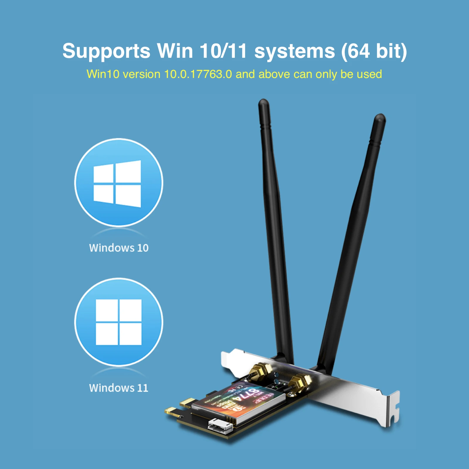 EDUP 8774Mbps WiFi 7 Network Card Bluetooth 5.4 Wifi Adapter 2.4/5/6GHz BE200 Pcie Wireless Adapter Better than AX210 Wifi 6E