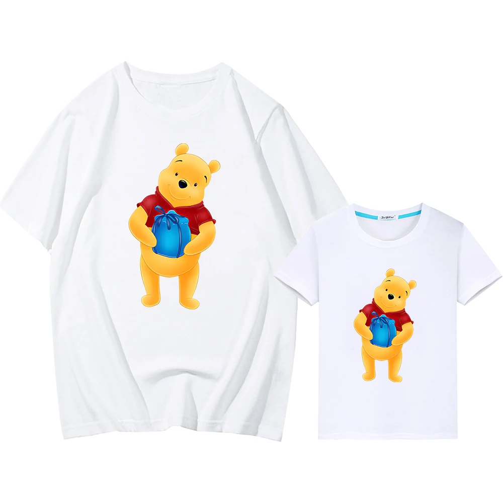 

Pooh Bear mom daughter matching clothes family matching outfits Print t shirt for kids boy 10years girls Tees Men women Tops y2k