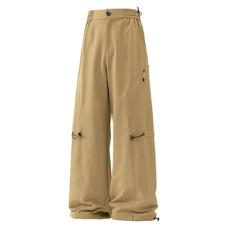 

Casual Long Pants Hiking Down Pants Windproof Dry Comfort Sports Running Long Pants Work Pants Men's Outdoor Wide-leg Long Pants