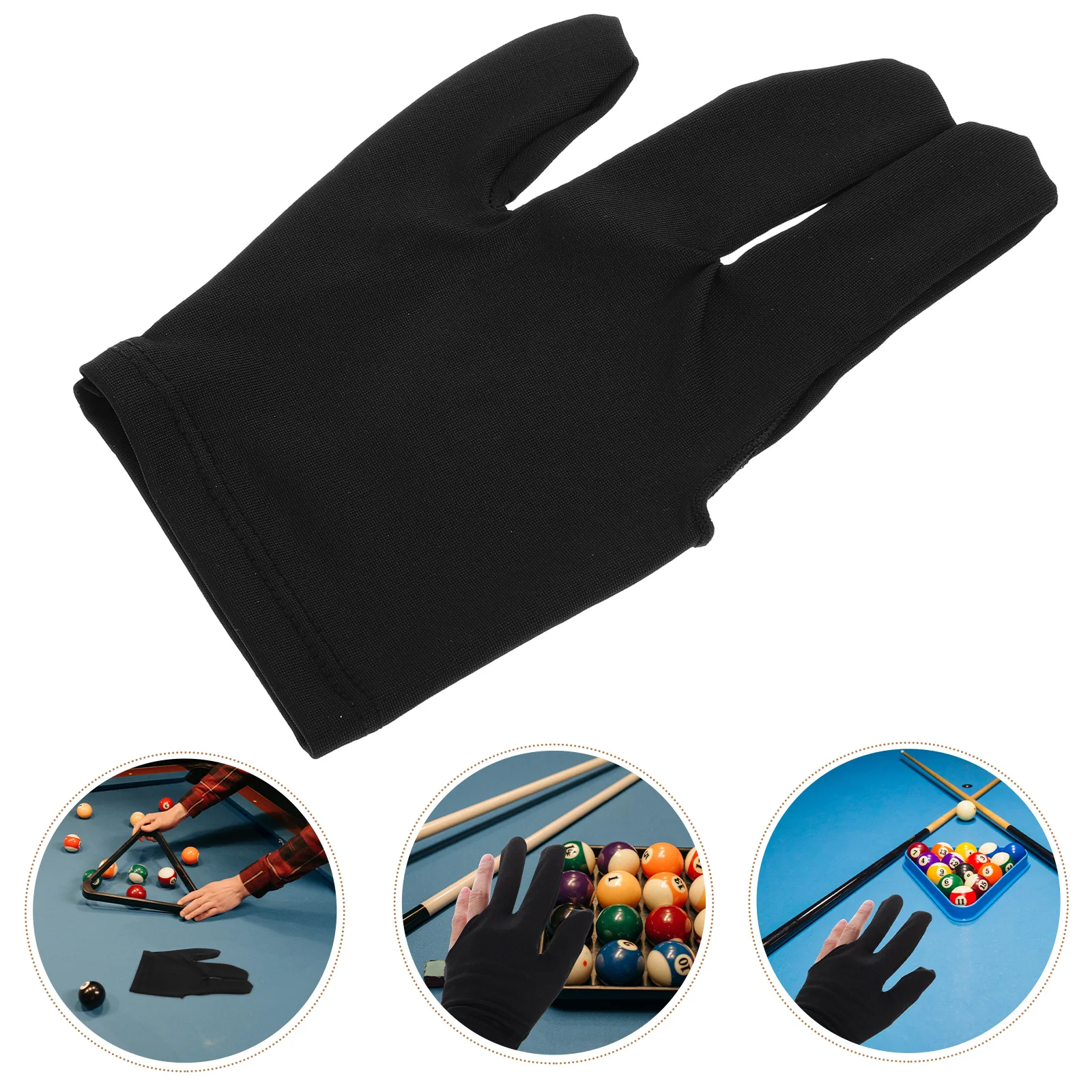 Pool Gloves Left Hand Accessories for Women Mens Three Finger Billards Right Fingerless