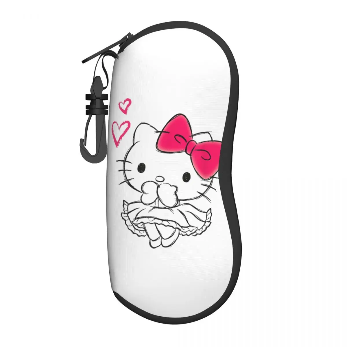 Hello Kitty Girly Hearts Glasses Case Printing Zipper Glasses Storage Box Ultra Eyewear Container