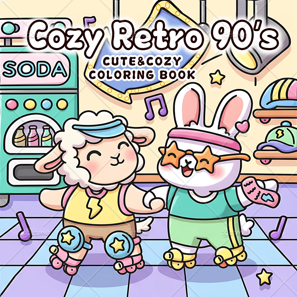 Cozy Retro 90's Bold-easy Patterns Coloring Book for Adults Cute Drawing Book Perfect Gift for Party and Birthday ﻿